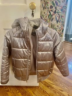 Girls Silver North Face Jacket
