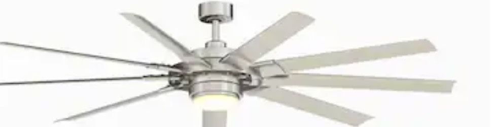 Fanimation Studio Collection Slinger v2 72-in Brushed Nickel Color-changing Integrated LED Indoor/Outdoor Ceiling Fan