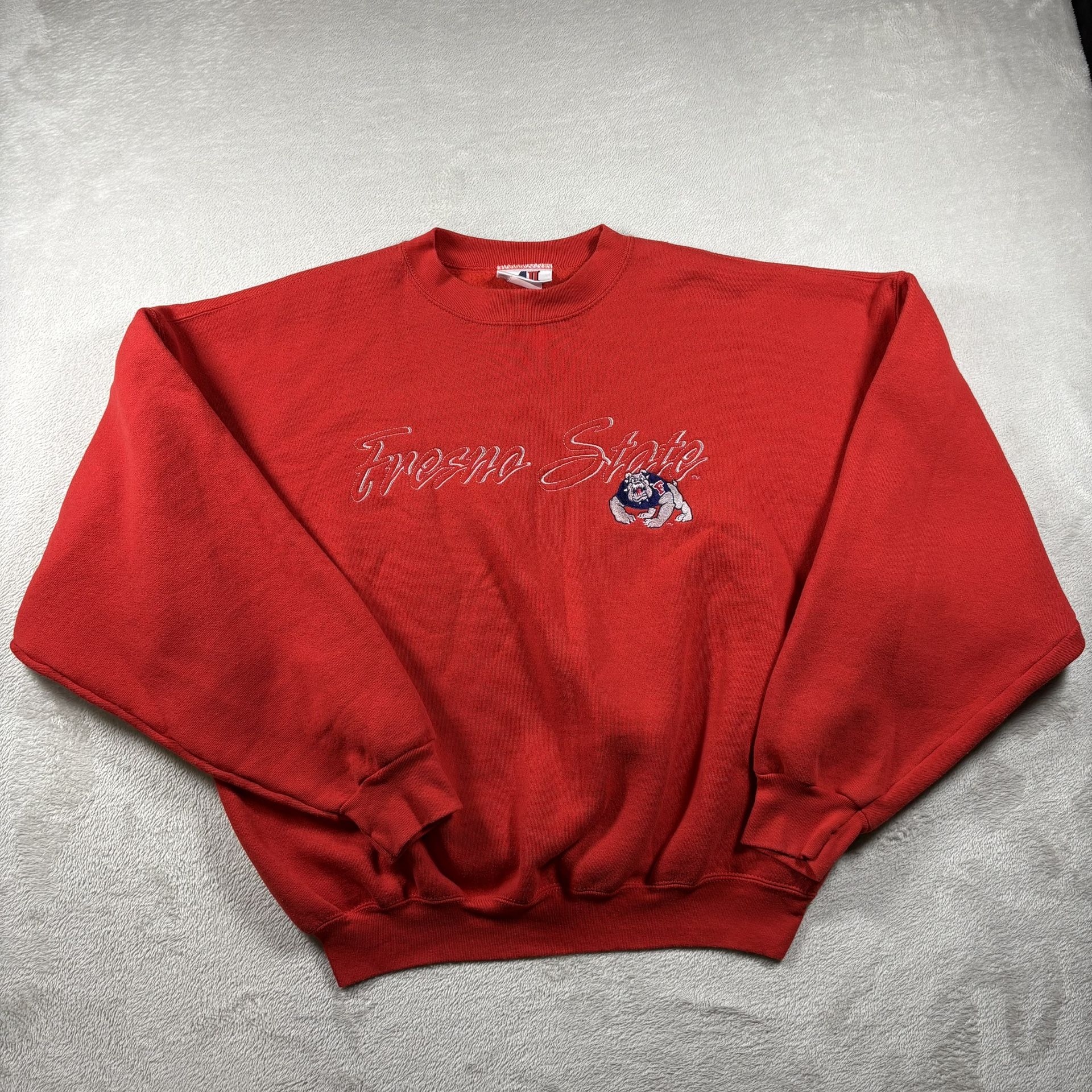 Vintage Fresno State Bulldogs Sweatshirt Men’s XL Red Sweater Crewneck #720