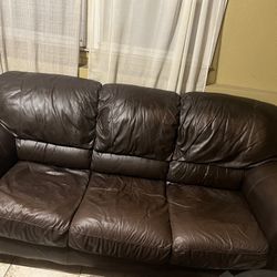 Brown Leather Sofa 