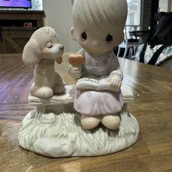 Precious Moments Figurine Loving Is Sharing Lollipop Puppy Dog 