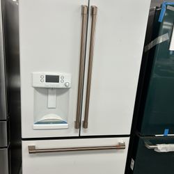 CAFE FRENCH DOOR REFRIGERATOR!!! MATTE WHITE COLOR!!! Hot And Cold Water Dispenser!!! BRAND NEW WITH FACTORY WARRANTY!!!!