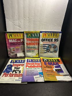 Vintage PC Novice Magazines 1(contact info removed) Lot of 6 Retro Computer Windows 95
