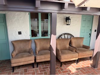 4 Microsuede Studded Chairs