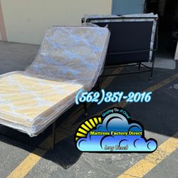 Twin Foldable Metal Bed Cama With Mattress 