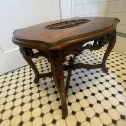 Antique Carved Table With Mermaid 