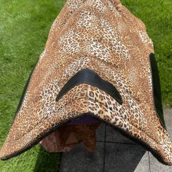 Leopard print, thick saddle pad