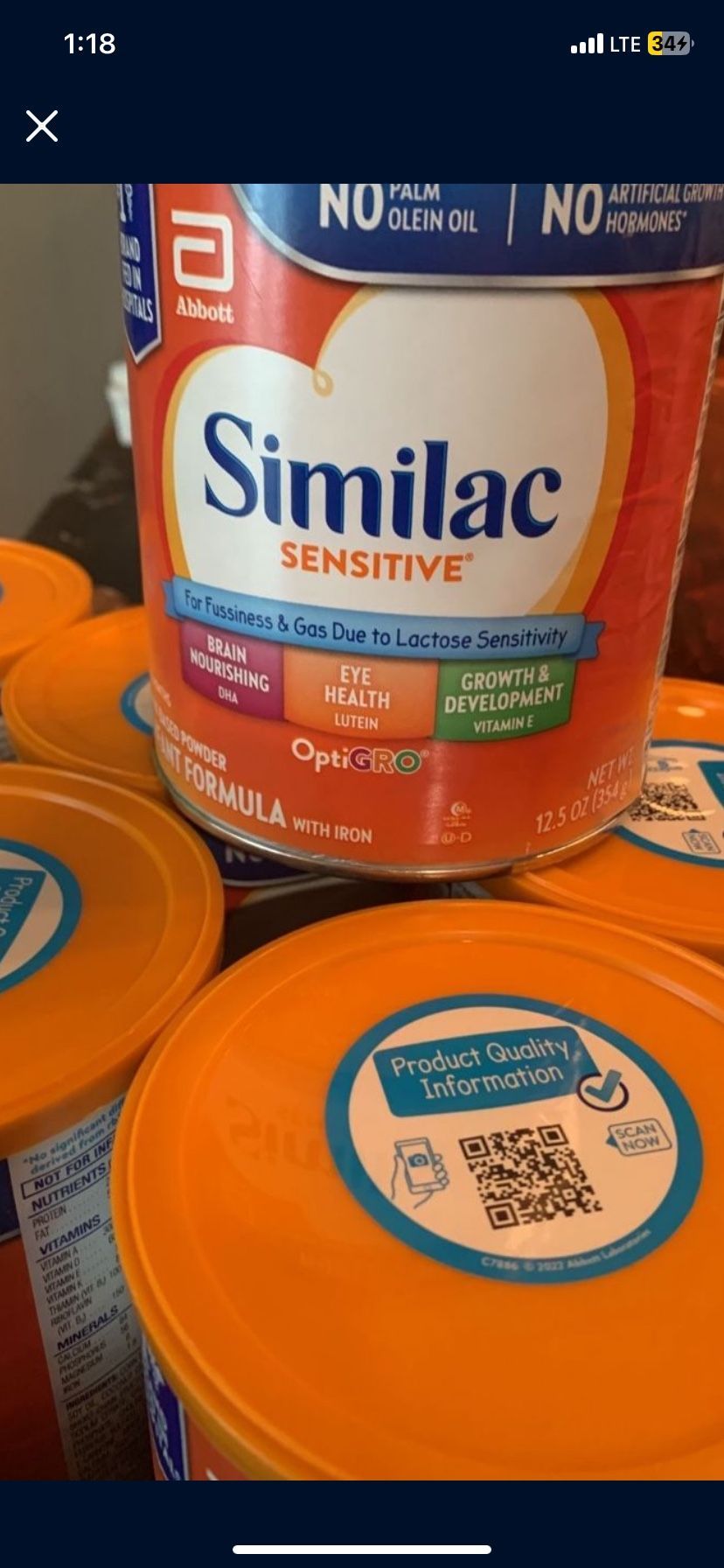 Baby Formula 7 Cans