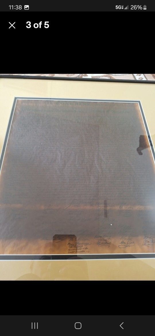 The Unanimous Declaration Of Independence In Congress July 4, 1776 Replica