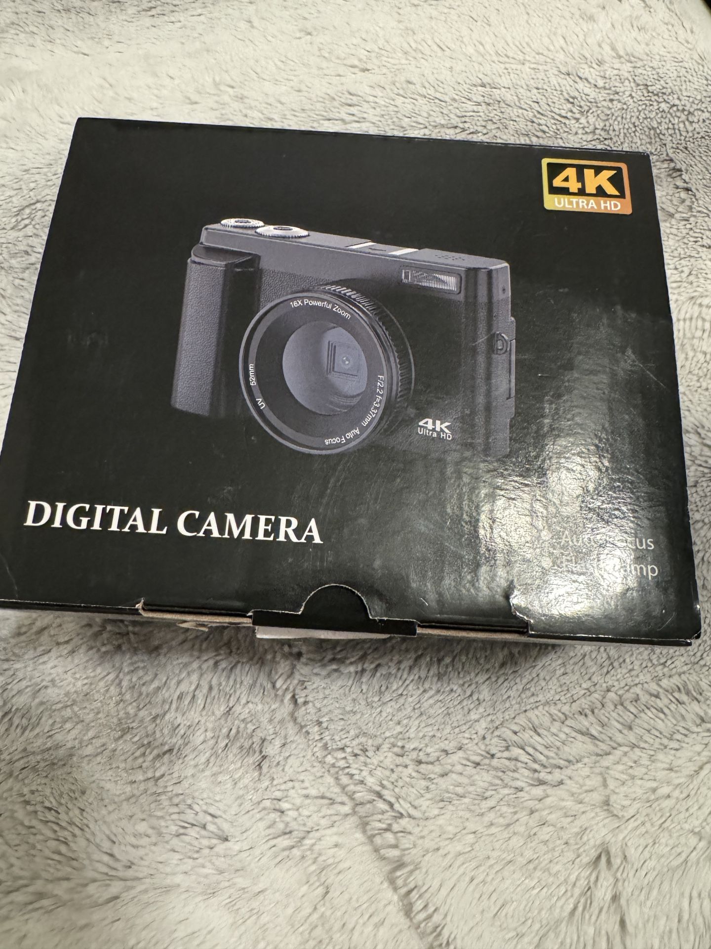 4K Digital Camera for Photography and Video Autofocus Anti-Shake, 48MP Vlogging Camera with SD Card, 3'' 180° Flip Screen Compact Camera with Flash, 1