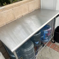 Stainless Steel Table With Wheels 