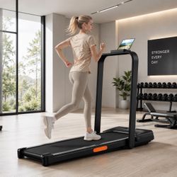 New CURSOR FITNESS 15% Incline Walking Pad Treadmill with Handle Bar - 0.6-6.2MPH Quiet Foldable Treadmill for Home Office Under Desk 2.5HP Walking Pa