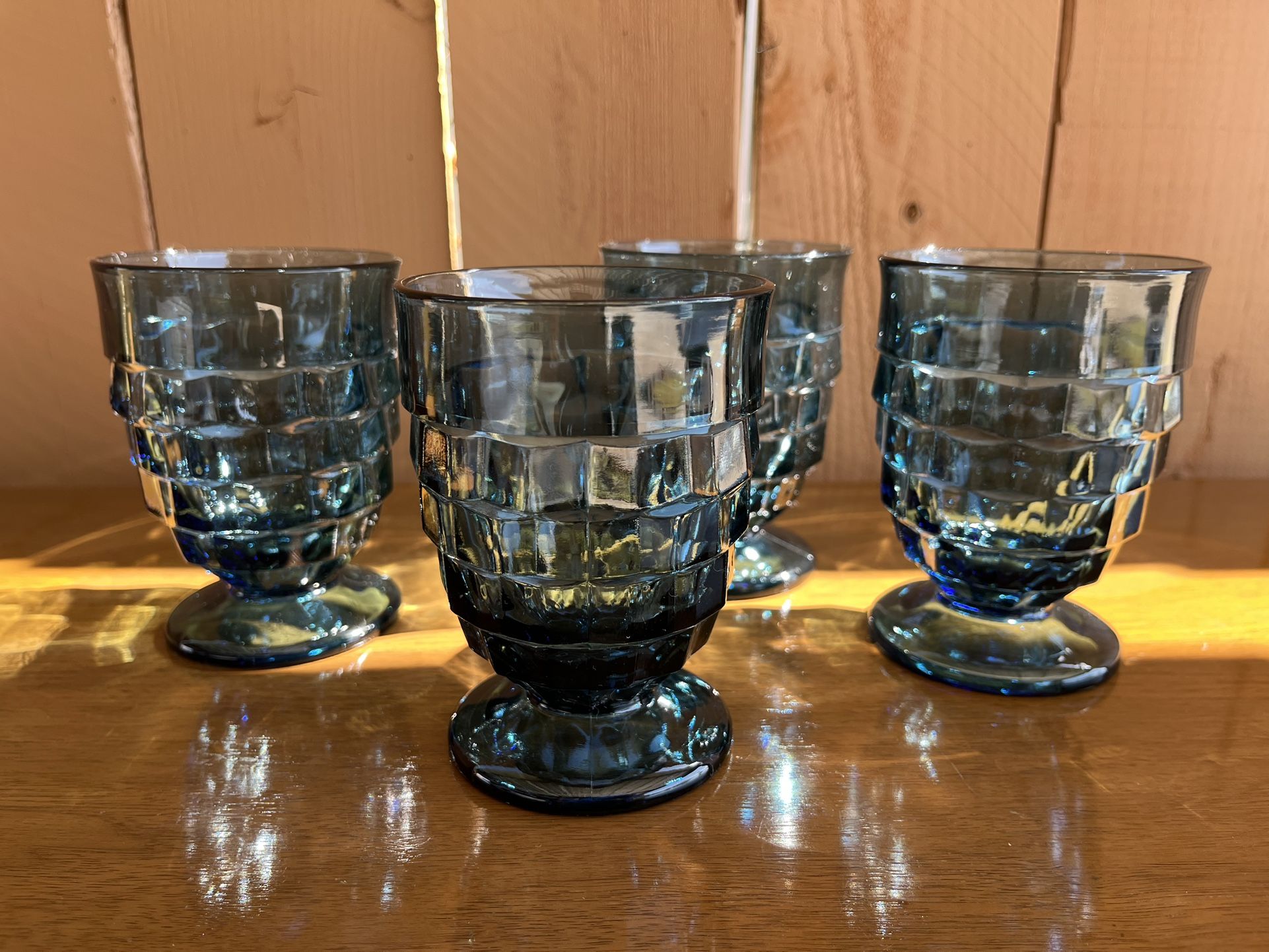 Vintage Whitehall Riviera Blue set of 4 Glasses