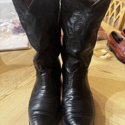 TONY LAMA MEN'S NACOGDOCHES TEJU LIZARD WESTERN BOOTS  Size 81/2 EE