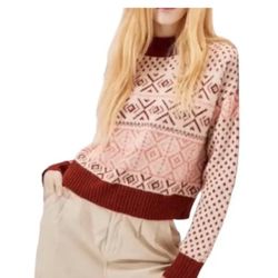 American Eagle Women’s Fair Isle Mock Neck Sweater