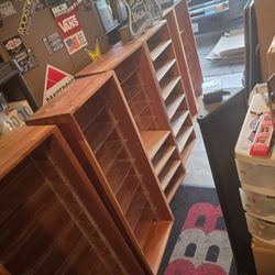 6 CD shelves cabinets shelf 47x19x11 storage cupboards wooden garage space stackable 