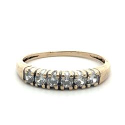 Woman’s Ladies 10k Yellow Gold White Stone Band Ring Size 6.5 GP3120079