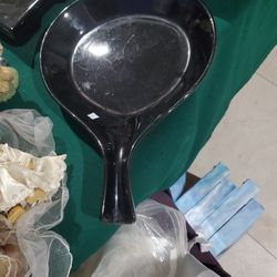 Glazed Black Pottery One Handle Server 