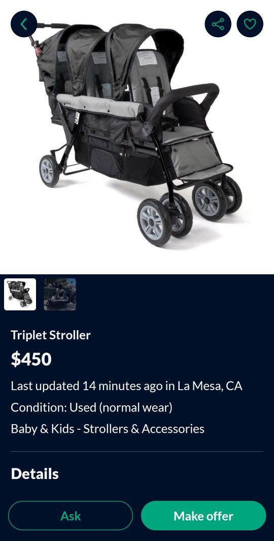 3 Seat Stroller