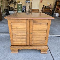Vintage Ethan Allen Maple Record Player Cabinet