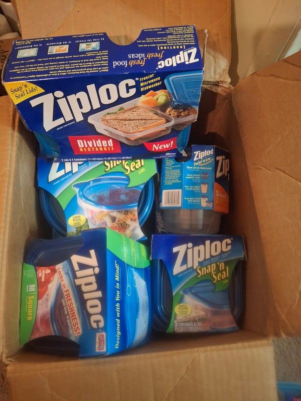 Box Of Various Sizes Of Storage Containers 