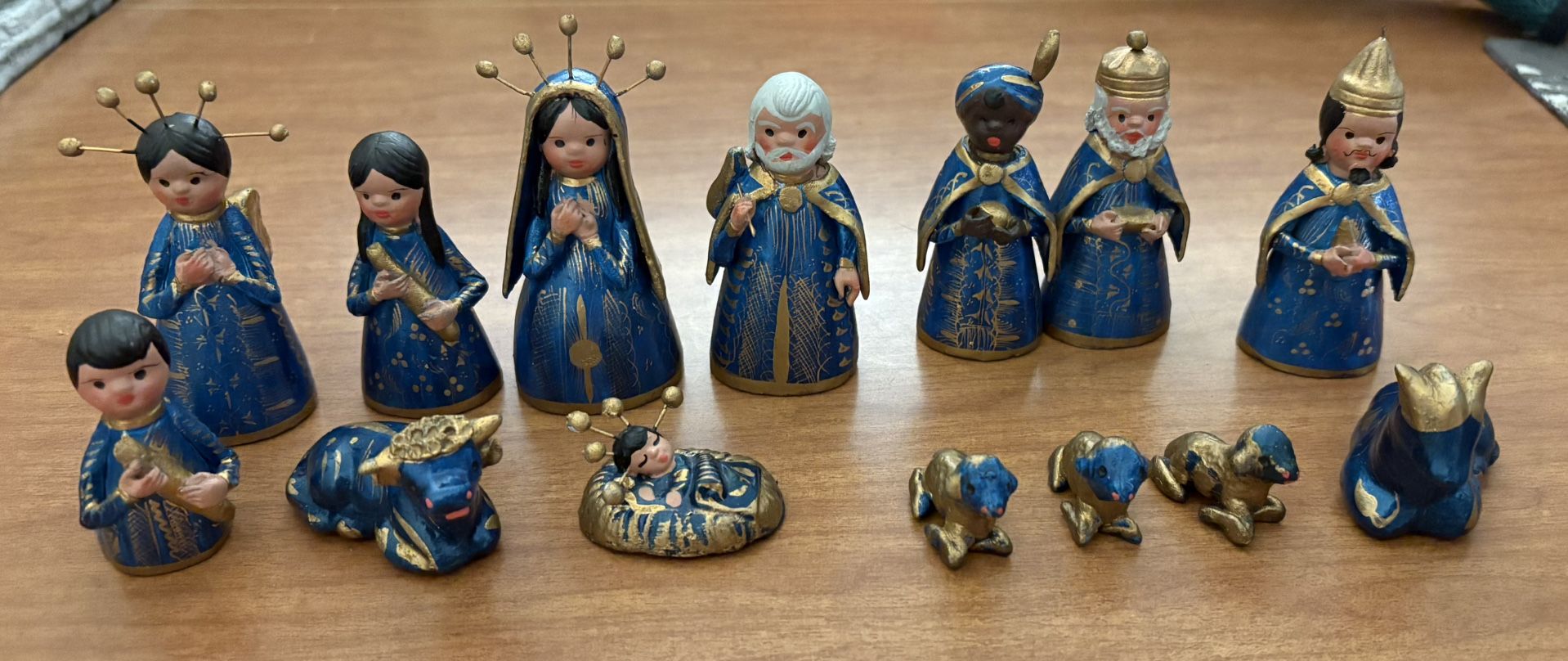 Vintage Nativity Set Hand Painted