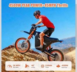 HAPPYRUN G300 SE Mini Electric Dirt Bike Teens Adults Electric Bike with Mid-Drive 48V 26AH Removable Battery with Hydraulic Brakes (26AH Dirt Bike