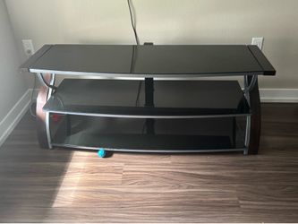 glass entertainment stand .