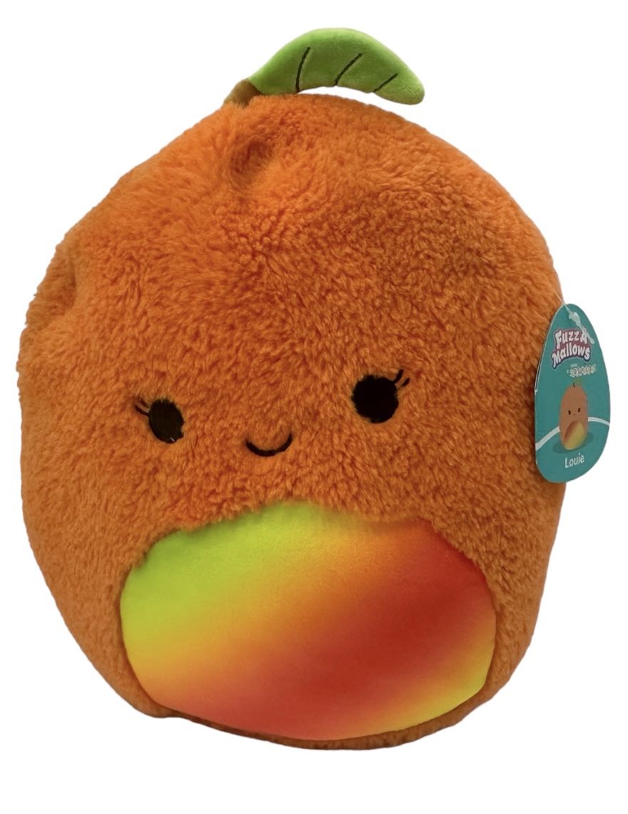 Squishmallows FuzzAMallows Louie the Orange Rainbow Mango