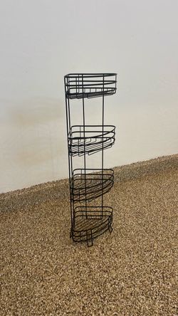 4-Tier Black Wire Corner Shower Caddy