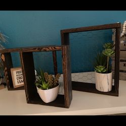 Rustic/Farmhouse 3pc Solid Wood Shadow Boxes W/ Chicken Wire. 