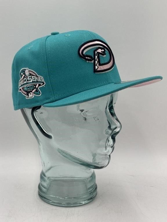Arizona Diamondbacks 2001 Word Series "Teal Pink" New Era Hat 7-3/8