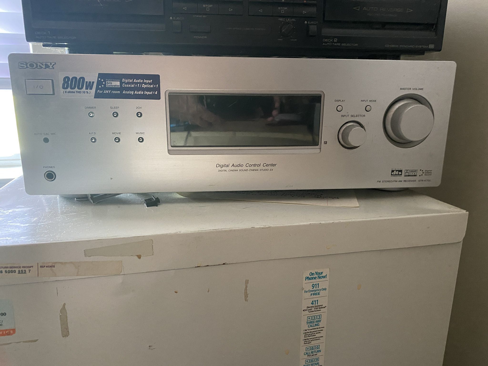 Sony , 5.1 Receiver And 5 Speakers And Subwoofer