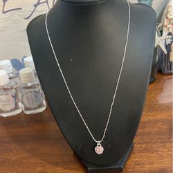 Sterling Silver Necklace With Heart Charm 