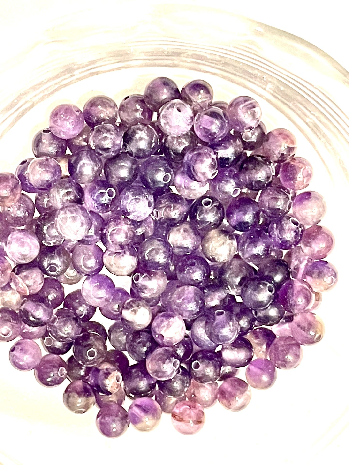 Lot Of 46 6mm Amethyst Round Beads