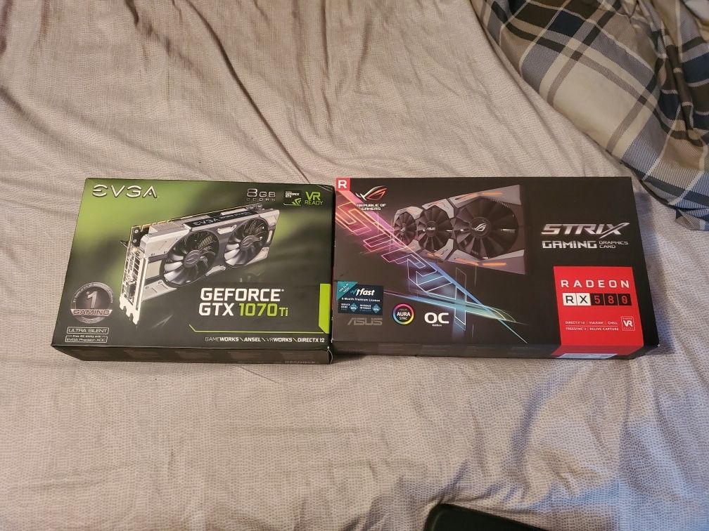 Asus strix RX 580 8gb And Nvidia Evga FTW 1070Ti 8gb