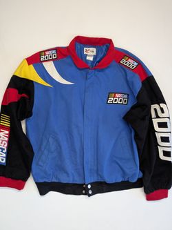 Vintage Chase Authentics NASCAR 2000 Racing Jacket XL Embroidered Cotton Blue