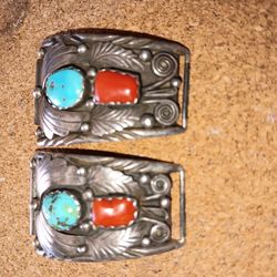 Southwest style sterling silver watch tips