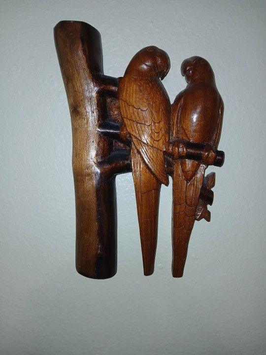 Hand Carved Wood Birds