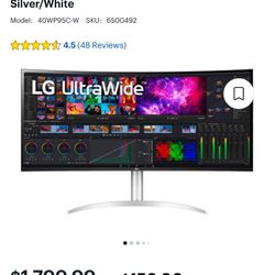 LG Ultrawide 40’ 5k Monitor