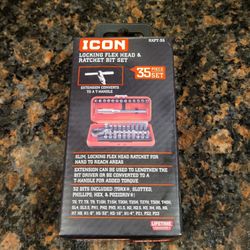 Icon Locking Flex Head Ratchet 35-Piece Bit Set