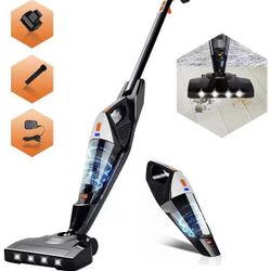 Cordless Vacuum,Portable Stick Vacuum Cleaner, Powerful Lightweight 2 in 1 Cordless Stick Vacuum with Rechargeable Lithium Ion Battery for Hard Floor 