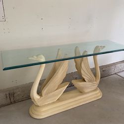 Regency Style Swan Carved Console Table