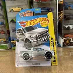 🇺🇸HOT WHEELS 2013 - Silver 2015 ‘15 Ford F-150 Crew Cab - HW OFF-ROAD 119/250 - Diecast Toy 🇺🇸