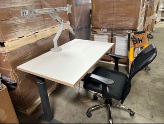 Standing desk, monitor stand & office chair