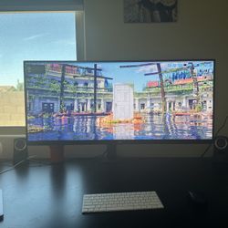 LG 34” Ultrawide Monitor W Stand (3440 x 1440) 