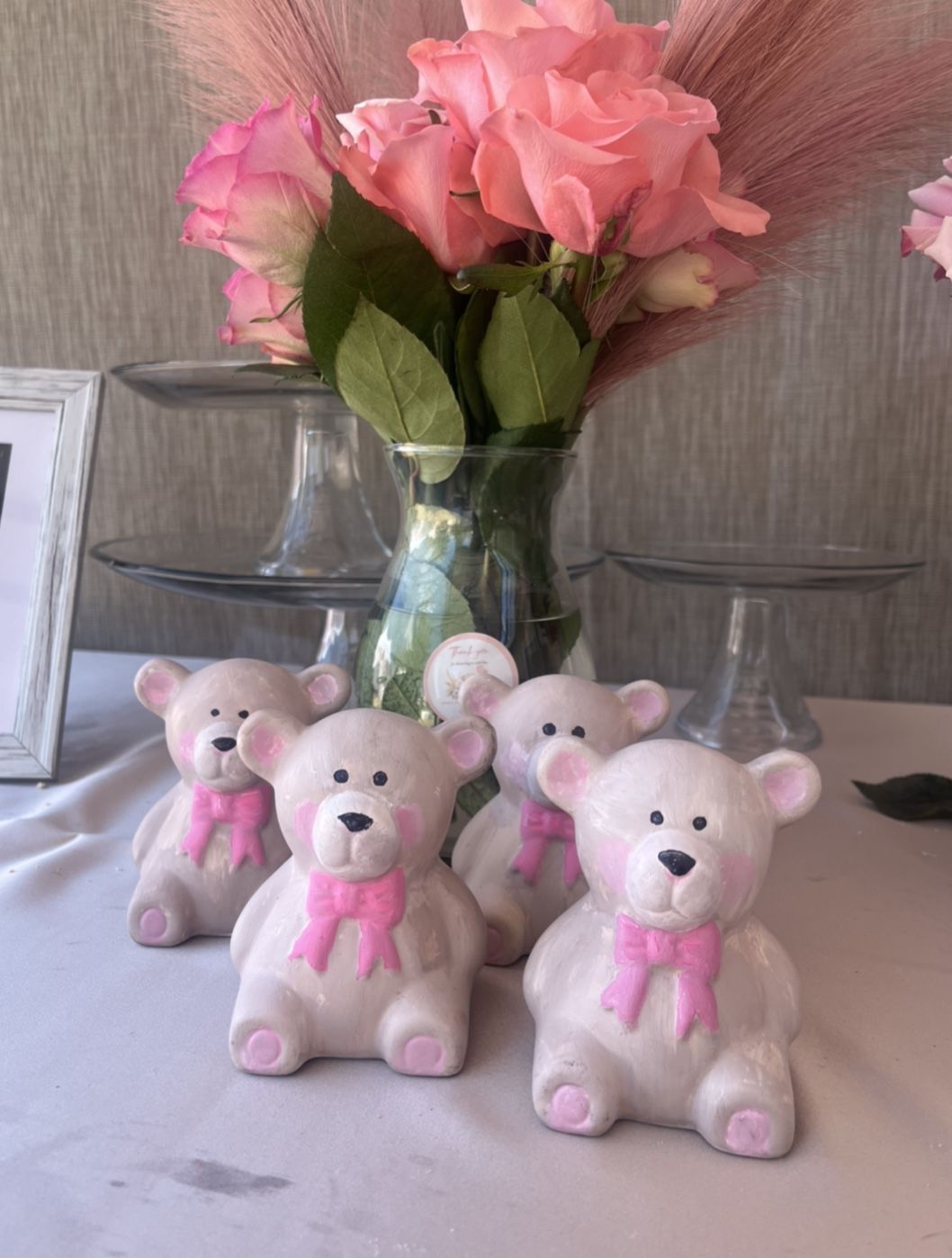 Mini ceramic teddy bears