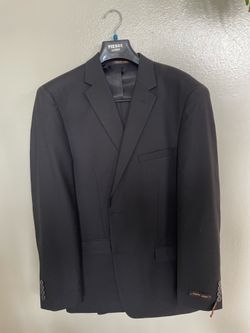 Men’s 2 Piece Suit in size 38L 32W Black New With Tags NEVER USED Tailored Tux Tall Lean Slacks & Blazer