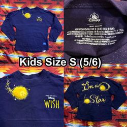 Disney Movie Wish Purple Long Sleeve Spirit Jersey Kids Size Small (5/6)