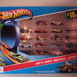 New...HOTWHEELS LOOP & LAUNCH MEGA PACK/ Coffret 18 CARS